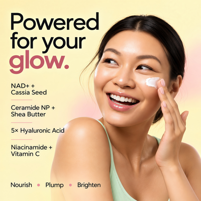 Jiyu Korean Skincare Glow Up Bundle – NAD+ Hydrating Face Moisturizer (50 ml) + Toning Toner Pads (100 Count) – Brightening & Hydrating Daily Skincare Routine for All Skin Types